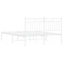 Metallbettgestell mit weißem Kopfteil 140x190 cm von , Betten und Lattenroste - Ref: Foro24-373740, Preis: 85,47 €, Rabatt: %