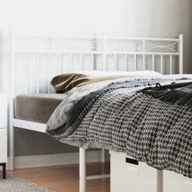 Cabecero de metal blanco 160 cm de , Cabeceros y pies de cama - Ref: Foro24-373775, Precio: 32,69 €, Descuento: %