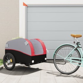 Schwarz-roter Fahrradanhänger aus Eisen, 45 kg von , Fahrradanhänger - Ref: Foro24-94132, Preis: 79,64 €, Rabatt: %