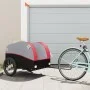 Black and red iron bicycle trailer 45 kg by , Bicycle trailers - Ref: Foro24-94132, Price: 75,26 €, Discount: %