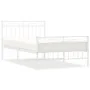 Metal bed frame with headboard and footboard white 107x203 cm by , Beds and slatted bases - Ref: Foro24-373754, Price: 77,90 ...