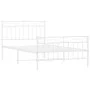 Metal bed frame with headboard and footboard white 107x203 cm by , Beds and slatted bases - Ref: Foro24-373754, Price: 77,90 ...