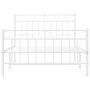 Metal bed frame with headboard and footboard white 107x203 cm by , Beds and slatted bases - Ref: Foro24-373754, Price: 77,90 ...