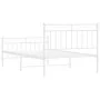 Metal bed frame with headboard and footboard white 107x203 cm by , Beds and slatted bases - Ref: Foro24-373754, Price: 77,90 ...