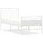 Metal bed frame with headboard and footboard white 80x200 cm by , Beds and slatted bases - Ref: Foro24-373749, Price: 67,24 €...