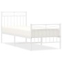 Metallbettgestell mit Kopf- und Fußteil weiß 80x200 cm von , Betten und Lattenroste - Ref: Foro24-373749, Preis: 70,54 €, Rab...