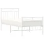 Metallbettgestell mit Kopf- und Fußteil weiß 80x200 cm von , Betten und Lattenroste - Ref: Foro24-373749, Preis: 67,24 €, Rab...