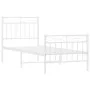 Metallbettgestell mit Kopf- und Fußteil weiß 80x200 cm von , Betten und Lattenroste - Ref: Foro24-373749, Preis: 67,24 €, Rab...