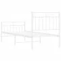 Metal bed frame with headboard and footboard white 80x200 cm by , Beds and slatted bases - Ref: Foro24-373749, Price: 67,24 €...