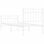 Metallbettgestell mit Kopf- und Fußteil weiß 80x200 cm von , Betten und Lattenroste - Ref: Foro24-373749, Preis: 70,54 €, Rab...