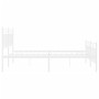Estructura cama metal con cabecero y estribo blanco 160x200 cm de , Camas y somieres - Ref: Foro24-373761, Precio: 124,85 €, ...