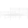 Metal bed frame with headboard and white footboard 160x200 cm by , Beds and slatted bases - Ref: Foro24-373761, Price: 122,72...