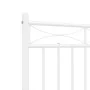 Metal bed frame with headboard and white footboard 160x200 cm by , Beds and slatted bases - Ref: Foro24-373761, Price: 122,72...