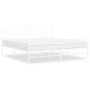 Metal bed frame with headboard and footboard white 183x213 cm by , Beds and slatted bases - Ref: Foro24-373763, Price: 123,80...