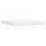 Metal bed frame with headboard and footboard white 183x213 cm by , Beds and slatted bases - Ref: Foro24-373763, Price: 123,80...