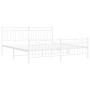 Metal bed frame with headboard and footboard white 183x213 cm by , Beds and slatted bases - Ref: Foro24-373763, Price: 123,80...