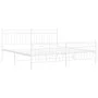 Metal bed frame with headboard and footboard white 183x213 cm by , Beds and slatted bases - Ref: Foro24-373763, Price: 121,93...