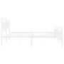 Metal bed frame with headboard and footboard white 183x213 cm by , Beds and slatted bases - Ref: Foro24-373763, Price: 121,93...