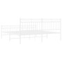 Metal bed frame with headboard and footboard white 183x213 cm by , Beds and slatted bases - Ref: Foro24-373763, Price: 123,80...