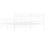 Metal bed frame with headboard and footboard white 183x213 cm by , Beds and slatted bases - Ref: Foro24-373763, Price: 121,93...