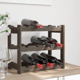 Weinregal für 12 Flaschen aus massivem grauem Kiefernholz von , Weinregale - Ref: Foro24-373377, Preis: 23,21 €, Rabatt: %