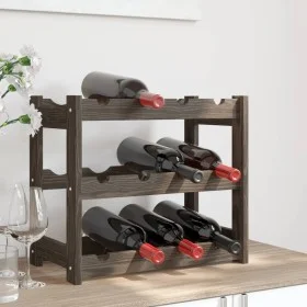 Wine rack for 12 bottles solid gray pine wood by , Wine racks - Ref: Foro24-373377, Price: 22,75 €, Discount: %