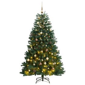 Árbol de Navidad artificial con bisagras 300 LED y bolas 240 cm