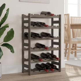 Wine rack for 30 bottles solid gray pine wood by , Wine racks - Ref: Foro24-373380, Price: 37,06 €, Discount: %