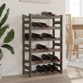 Wine rack for 30 bottles solid gray pine wood by , Wine racks - Ref: Foro24-373380, Price: 37,86 €, Discount: %