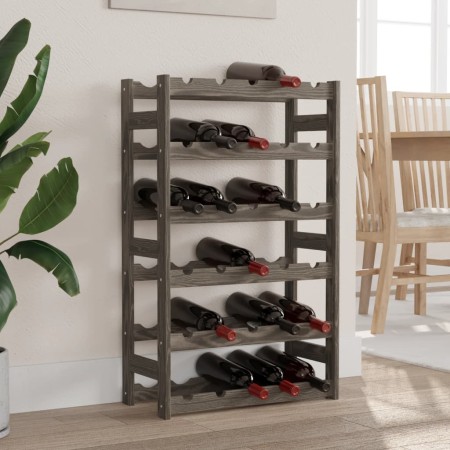 Wine rack for 30 bottles solid gray pine wood by , Wine racks - Ref: Foro24-373380, Price: 37,06 €, Discount: %
