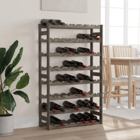 Wine rack for 56 bottles solid gray pine wood by , Wine racks - Ref: Foro24-373382, Price: 54,90 €, Discount: %