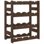 Wine rack for 16 bottles solid brown pine wood by , Wine racks - Ref: Foro24-373389, Price: 26,40 €, Discount: %