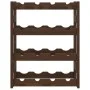 Wine rack for 16 bottles solid brown pine wood by , Wine racks - Ref: Foro24-373389, Price: 26,40 €, Discount: %