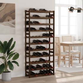 Wine rack for 77 bottles solid brown pine wood by , Wine racks - Ref: Foro24-373394, Price: 64,03 €, Discount: %
