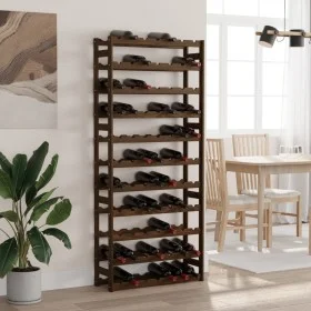 Wine rack for 77 bottles solid brown pine wood by , Wine racks - Ref: Foro24-373394, Price: 110,19 €, Discount: %
