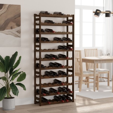 Wine rack for 77 bottles solid brown pine wood by , Wine racks - Ref: Foro24-373394, Price: 64,03 €, Discount: %