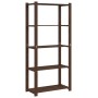 Estantería de 5 niveles madera maciza pino marrón 80x38x170 cm de , Estanterías industriales - Ref: Foro24-373396, Precio: 74...