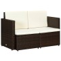 Sofá de jardín 2 plazas con cojines ratán sintético marrón by vidaXL, Outdoor sofas - Ref: Foro24-44178, Price: 187,26 €, Dis...