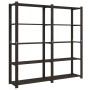5-stufiges Regal aus massivem schwarzem Kiefernholz, 170 x 38 x 170 cm von , Industrieregale - Ref: Foro24-373406, Preis: 99,...