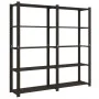 Estantería de 5 niveles madera maciza pino negro 170x38x170 cm de , Estanterías industriales - Ref: Foro24-373406, Precio: 98...