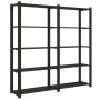 5-stufiges Regal aus massivem schwarzem Kiefernholz, 170 x 38 x 170 cm von , Industrieregale - Ref: Foro24-373406, Preis: 99,...