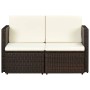 Zweiplätziges Gartensofa mit braunen Kunststoff-Rattan-Kissen. von vidaXL, Outdoor-Sofas - Ref: Foro24-44178, Preis: 187,26 €...
