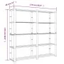 5-tier solid black pine wood shelf 170x38x170 cm by , Industrial shelving - Ref: Foro24-373406, Price: 98,31 €, Discount: %