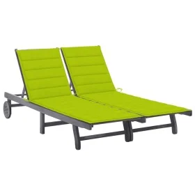 Garden sunbed for 2 people with solid acacia wood and cushions by , Loungers - Ref: Foro24-3061400, Price: 383,03 €, Discount: %