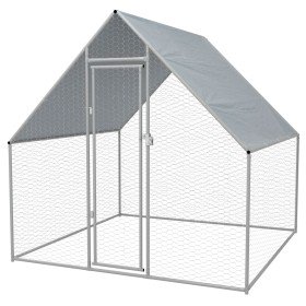 Jaula gallinero de exterior de acero galvanizado 2x2x1,92 m