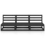 Garden sofa, 3-seater, black solid pine wood by , Outdoor sofas - Ref: Foro24-3075303, Price: 210,26 €, Discount: %