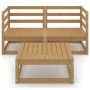Gartenmöbel 3 Stk. und Kissen honigbraunes Kiefernholz von , Gartensets - Ref: Foro24-3075252, Preis: 200,24 €, Rabatt: %