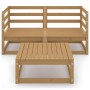 Gartenmöbel 3 Stk. und Kissen honigbraunes Kiefernholz von , Gartensets - Ref: Foro24-3075252, Preis: 203,58 €, Rabatt: %