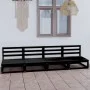 Sofá de jardín 4 plazas negro madera maciza de pino de , Sofás de exterior - Ref: Foro24-3075343, Precio: 252,70 €, Descuento: %