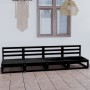 Sofá de jardín 4 plazas negro madera maciza de pino de , Sofás de exterior - Ref: Foro24-3075343, Precio: 255,89 €